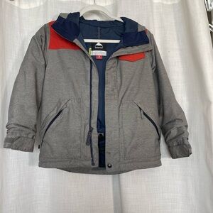 Burton Kids Gray and Red Grow with Me Snow Parka Sz sm